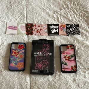 Set of 3 iPhone 12/12 Pro Wildflower Cases and Stickers
